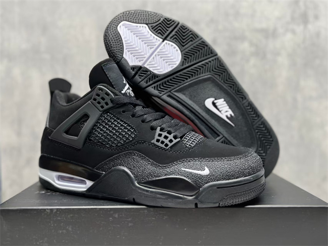 Men's Hot Sale Running weapon Air Jordan 4 Black Shoes 0233